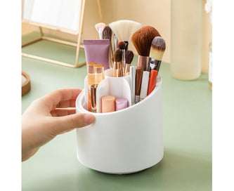 Listing 5 of 8 for Makeup Brush Holder Dust-proof Rotating Plastic Lipstick Eyebrow Pencil Bru