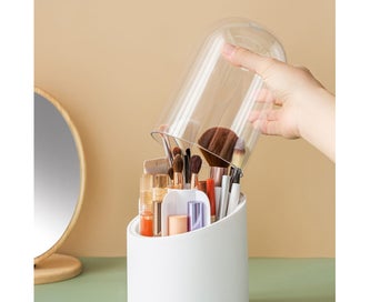 Listing 6 of 8 for Makeup Brush Holder Dust-proof Rotating Plastic Lipstick Eyebrow Pencil Bru