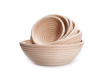 Listing 4 of 10 for Banneton Bread Proofing Basket Sourdough Brotform Natural Rattan Basket For