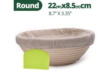 Listing 1 of 10 for Banneton Bread Proofing Basket Sourdough Brotform Natural Rattan Basket For