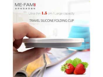 Listing 6 of 10 for ME.FAM 270ml Stainless Steel Silicone Folding Cup With Lanyard Lid