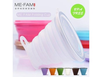 Listing 7 of 10 for ME.FAM 270ml Stainless Steel Silicone Folding Cup With Lanyard Lid