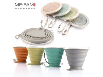 Listing 8 of 10 for ME.FAM 270ml Stainless Steel Silicone Folding Cup With Lanyard Lid