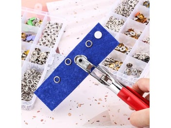 Listing 4 of 10 for 100/200 Sets Snap Fasteners Kit Tool Metal Snap Buttons Rings With Fastener