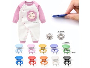 Listing 5 of 10 for 100/200 Sets Snap Fasteners Kit Tool Metal Snap Buttons Rings With Fastener