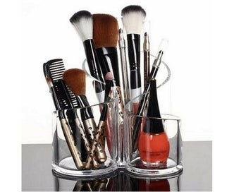 Listing 4 of 5 for Makeup Brush HolderSlots Large Wavy Clear Cosmetic Organizer Storager