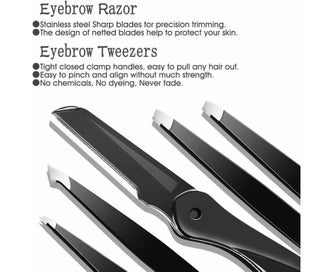 Listing 2 of 5 for Eyebrow Kit, 8 in 1 Tweezers for Eyebrows, Eyebrow Grooming Set include Stain