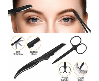Listing 4 of 5 for Eyebrow Kit, 8 in 1 Tweezers for Eyebrows, Eyebrow Grooming Set include Stain