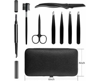 Listing 5 of 5 for Eyebrow Kit, 8 in 1 Tweezers for Eyebrows, Eyebrow Grooming Set include Stain