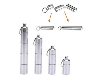 Listing 3 of 10 for Capsule Shape Aluminum Pill Case With Delicate Seal Waterproof