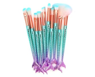 Listing 4 of 6 for 11pcs Mermaid Makeup Brush Sets, Gradient Fishtail Makeup Makeup Tool Sets