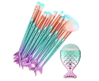 Listing 5 of 6 for 11pcs Mermaid Makeup Brush Sets, Gradient Fishtail Makeup Makeup Tool Sets