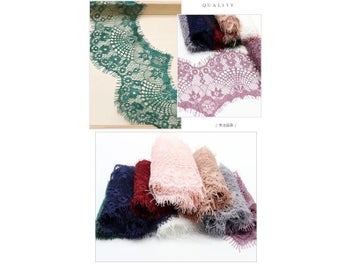 Listing 4 of 10 for 3 Yards Multiple Colour High Quality Flower Embroidered Lace Fabric Trim