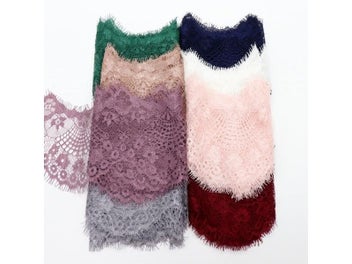 Listing 5 of 10 for 3 Yards Multiple Colour High Quality Flower Embroidered Lace Fabric Trim