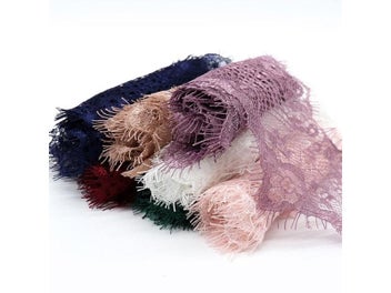 Listing 6 of 10 for 3 Yards Multiple Colour High Quality Flower Embroidered Lace Fabric Trim