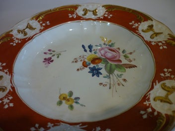 Listing 5 of 5 for BOTANICAL 18/19th CENT DERBY H/PAINTED PLATE