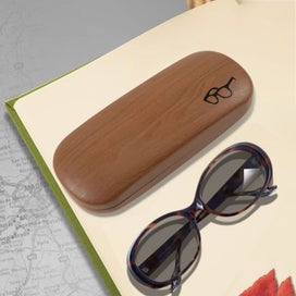 Listing 5 of 9 for Portable PU Wood Grain Glasses Case Hard Case Sunglasses Protector Storage Box