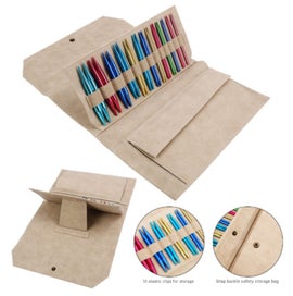 Listing 3 of 5 for Navy Blue Crochet Accessories Storage Pouch Soft Leatherette Organizer For Hooks