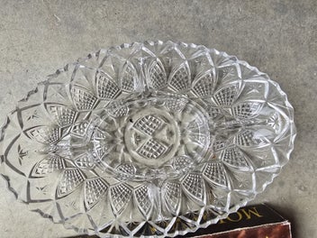 Listing 2 of 2 for Platter, Oval, Crystal, New, In box, 32 cm