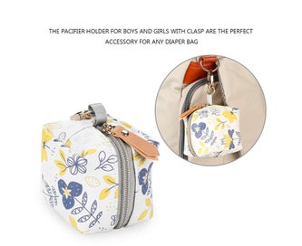 Listing 2 of 5 for Pacifier Case Bag Pacifier Holder with Clip for Diaper Bag Stroller Purse