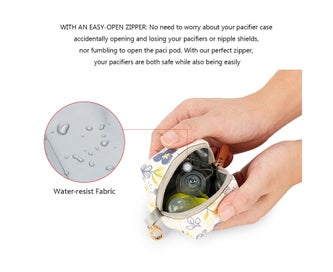 Listing 4 of 5 for Pacifier Case Bag Pacifier Holder with Clip for Diaper Bag Stroller Purse