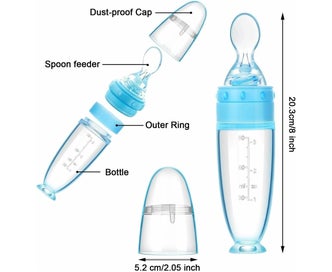 Listing 2 of 5 for 2 Pieces Baby Silicone Feeding Bottle Spoon Baby Food Feeder