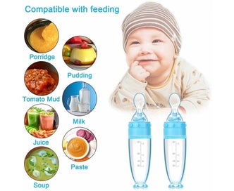 Listing 3 of 5 for 2 Pieces Baby Silicone Feeding Bottle Spoon Baby Food Feeder