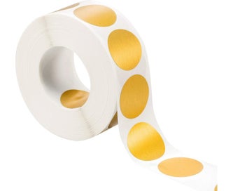 Listing 1 of 4 for 300 Pieces Scratch Off Sticker Round Labels (Gold, 1 x 1 Inch Circle)