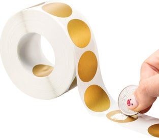 Listing 2 of 4 for 300 Pieces Scratch Off Sticker Round Labels (Gold, 1 x 1 Inch Circle)