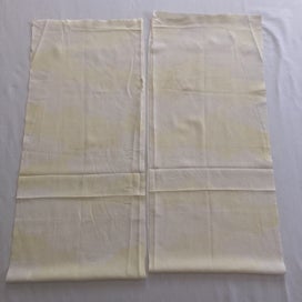 Listing 3 of 10 for Vintage Japanese Silk Fabric Pieces X2 Yellow Cloud Kimono Panels