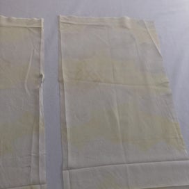 Listing 4 of 10 for Vintage Japanese Silk Fabric Pieces X2 Yellow Cloud Kimono Panels
