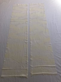 Listing 9 of 10 for Vintage Japanese Silk Fabric Pieces X2 Yellow Cloud Kimono Panels