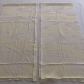 Listing 7 of 10 for Vintage Japanese Silk Fabric Pieces X2 Yellow Cloud Kimono Panels
