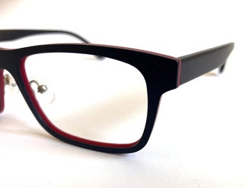Listing 3 of 12 for Glasses frames plastic - black / dark brown / red with nosepads - UNUSED