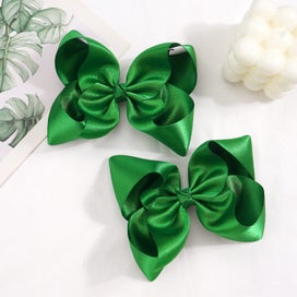 Listing 3 of 4 for 2 PCS 5.5" Big Hand-made Shiny Glitter Ribbon Girls Hair Bows Alligator Clips