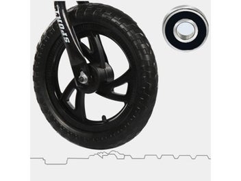 Listing 3 of 9 for ALWAYSME 2PCS-Pack 12 Inches Soild No Flat Wheels With Bearing For Kids Child