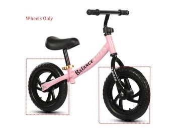 Listing 4 of 9 for ALWAYSME 2PCS-Pack 12 Inches Soild No Flat Wheels With Bearing For Kids Child