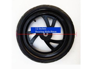 Listing 5 of 9 for ALWAYSME 2PCS-Pack 12 Inches Soild No Flat Wheels With Bearing For Kids Child