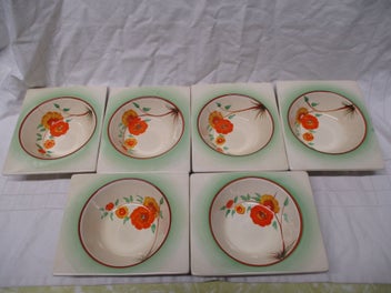 Listing 1 of 9 for BR 9296 - Six Royal Staffordshire Dessert Plates - Great Britain - The Biarritz
