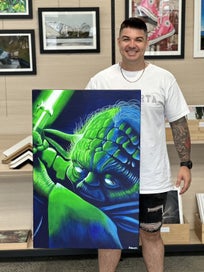 Listing 3 of 5 for "Brush Strokes, He Has" — A3 Yoda Fine Art Print