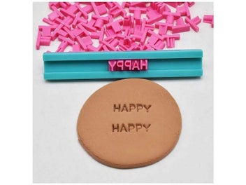 Listing 4 of 9 for 1 Set Alphabet Number Symbols Letter Clay Stamp Impress Embosser Set Cookie