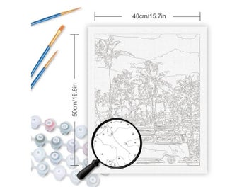 Listing 5 of 10 for 60x75cm Frame Diy Painting By Numbers For Adults Road Landscape Canvas For Home