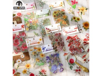 Listing 3 of 10 for 40Pcs/Bag Plant Flower Series Diary Sticker Stationery Decor