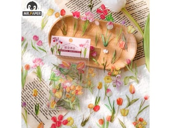 Listing 4 of 10 for 40Pcs/Bag Plant Flower Series Diary Sticker Stationery Decor