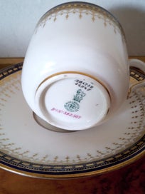 Listing 5 of 9 for Antique Royal Doulton Blue Gold Demitasse Cup & Saucer with Irish Vintage Jug