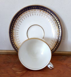 Listing 3 of 9 for Antique Royal Doulton Blue Gold Demitasse Cup & Saucer with Irish Vintage Jug