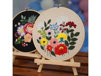 Listing 4 of 9 for Starter DIY Embroidery Kit For Beginner Flowers Plants Pattern Sewing Art Craft