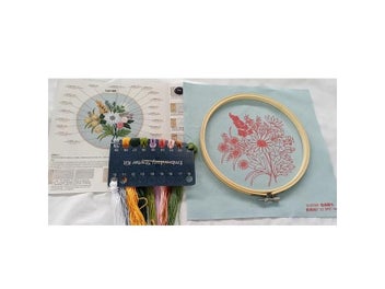 Listing 6 of 9 for Starter DIY Embroidery Kit For Beginner Flowers Plants Pattern Sewing Art Craft