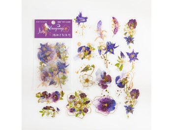 Listing 3 of 9 for 30 Pcs/Pack Golden Outline Hand Painting Colorful Flowers Decorative Stickers