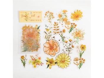 Listing 4 of 9 for 30 Pcs/Pack Golden Outline Hand Painting Colorful Flowers Decorative Stickers